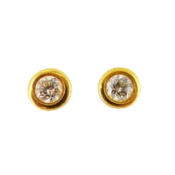 Tiffany Earrings by the Yard 1PD Diamond K18YG Yellow Gold Ladies