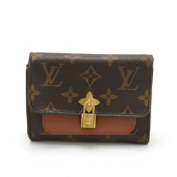 LOUIS VUITTON Louis Vuitton Monogram Portefeuille Flower Compact Tri-fold Wallet Caramel Brown M67504