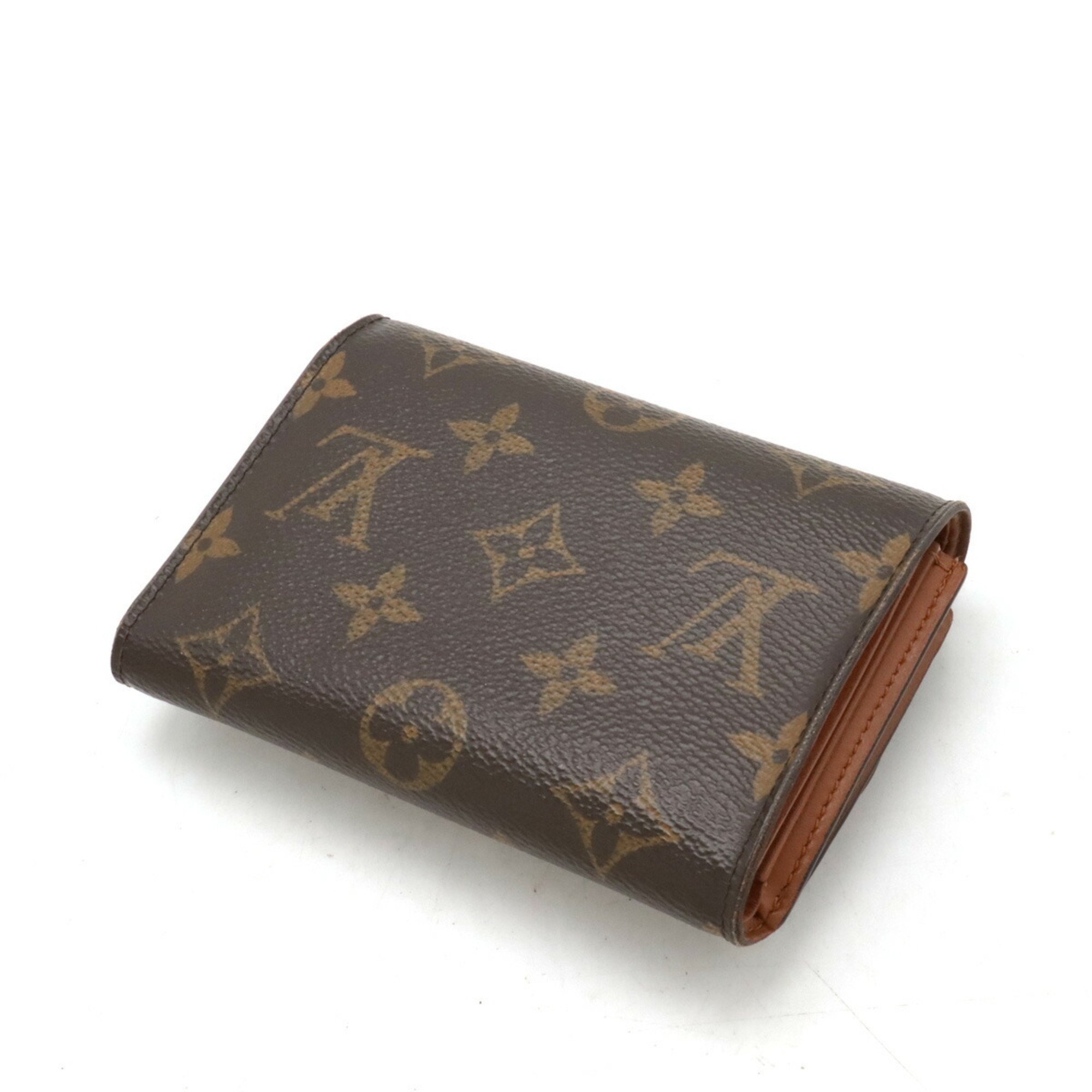 LOUIS VUITTON Louis Vuitton Monogram Portefeuille Flower Compact Tri-fold Wallet Caramel Brown M67504