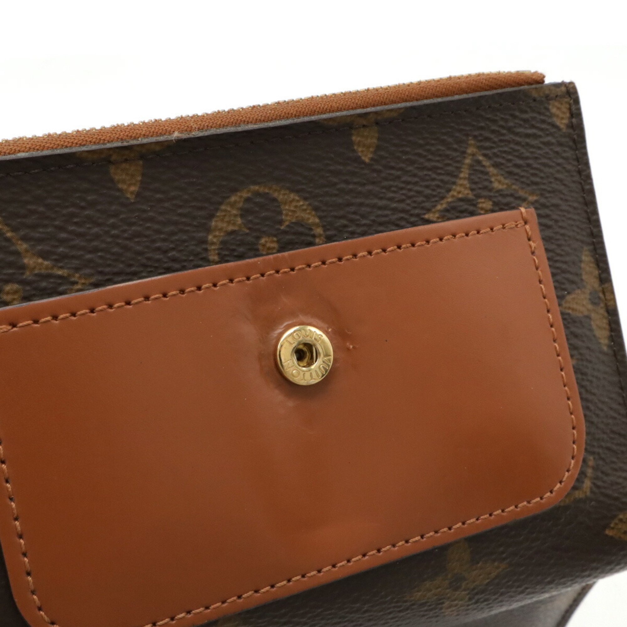 LOUIS VUITTON Louis Vuitton Monogram Portefeuille Flower Compact Tri-fold Wallet Caramel Brown M67504