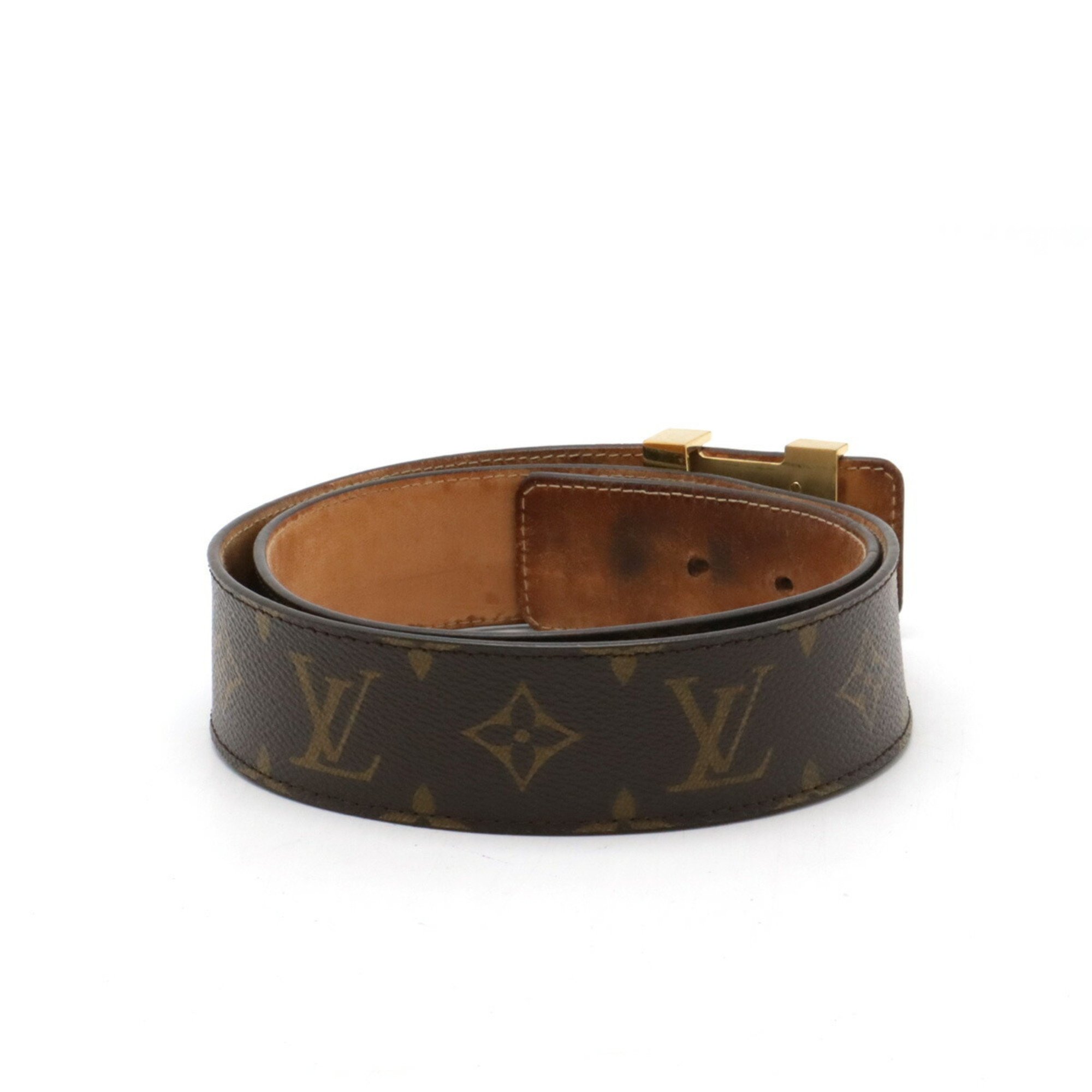 LOUIS VUITTON Louis Vuitton Monogram Santur Initial LV Belt #80 M9781W