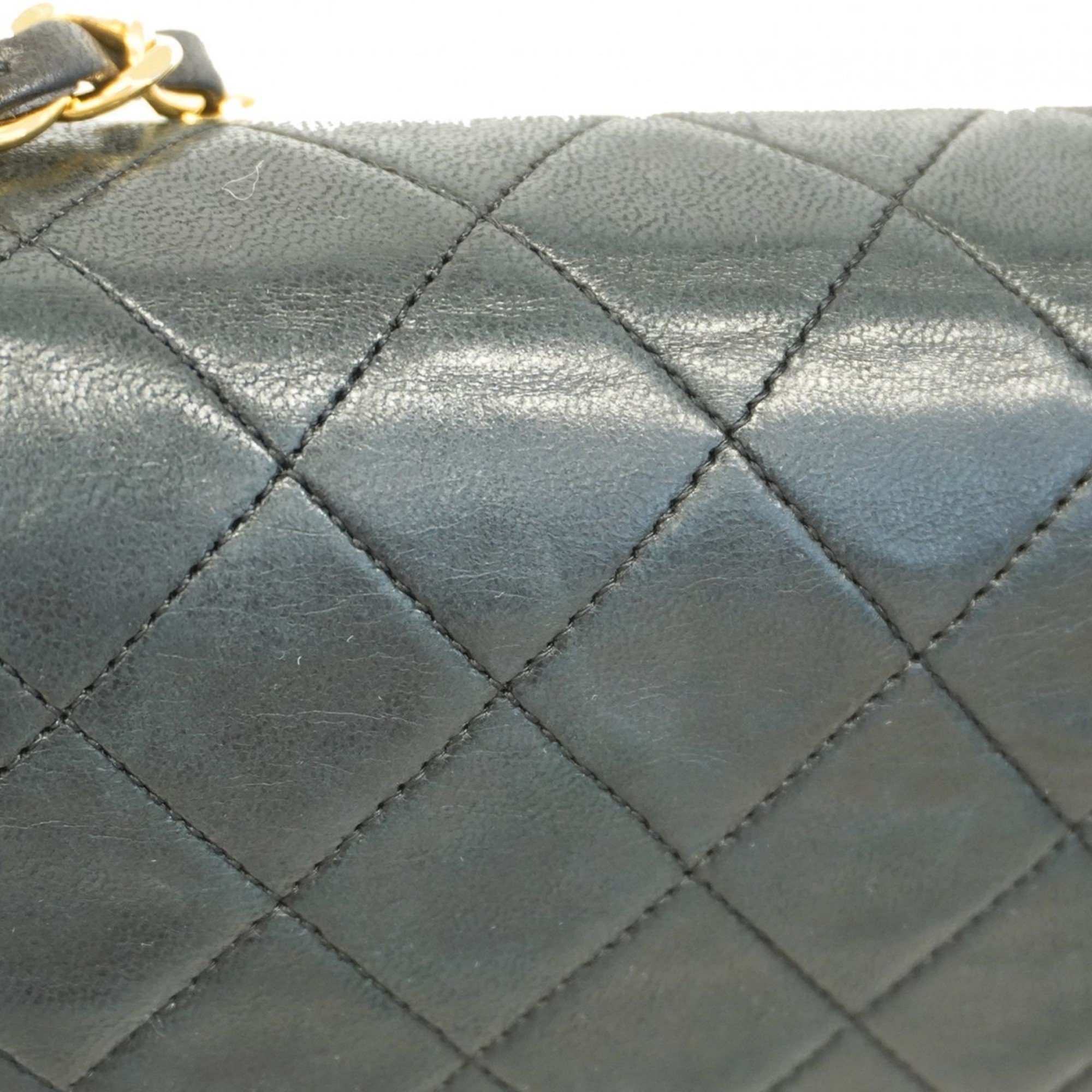 Chanel Shoulder Bag Matelasse Lambskin Black Women's