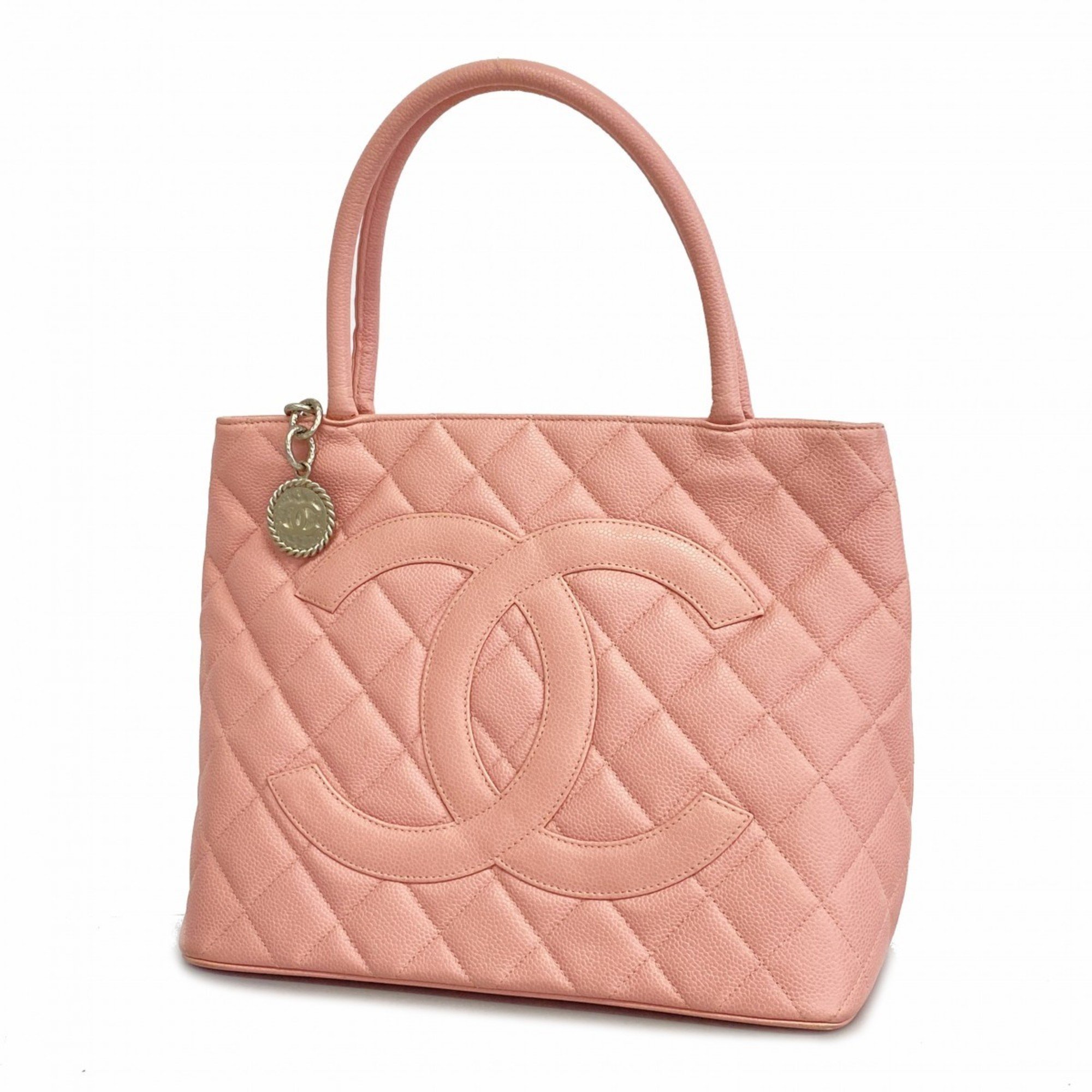 Chanel Tote Bag Reproduction Caviar Skin Pink Women's