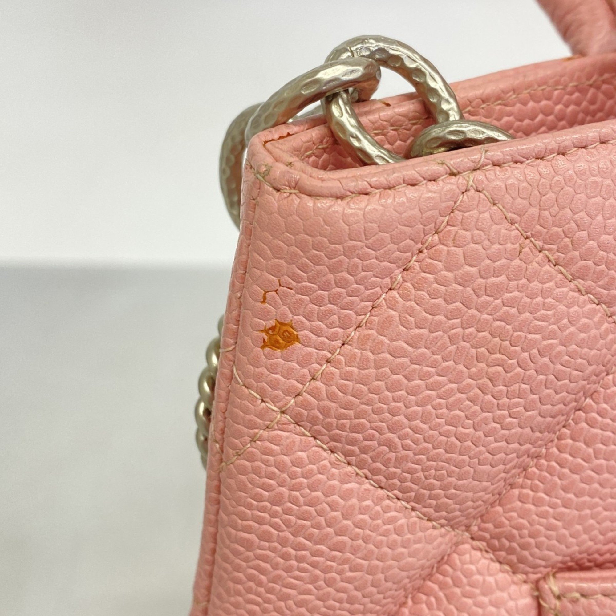 Chanel Tote Bag Reproduction Caviar Skin Pink Women's