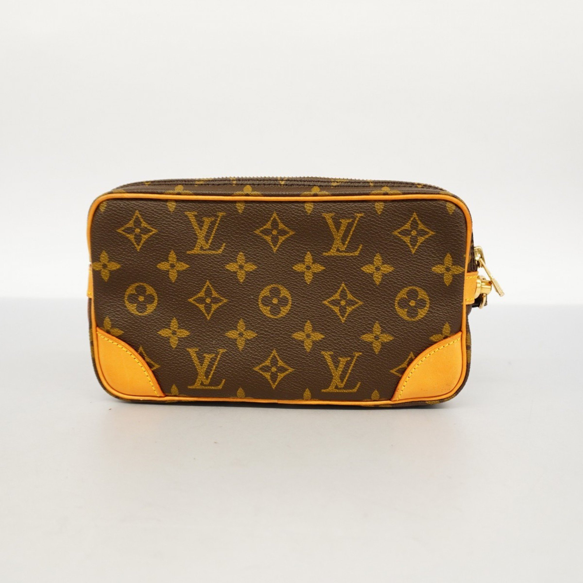 Louis Vuitton Clutch Bag Monogram Marly Dragonne PM M51827 Brown Men's