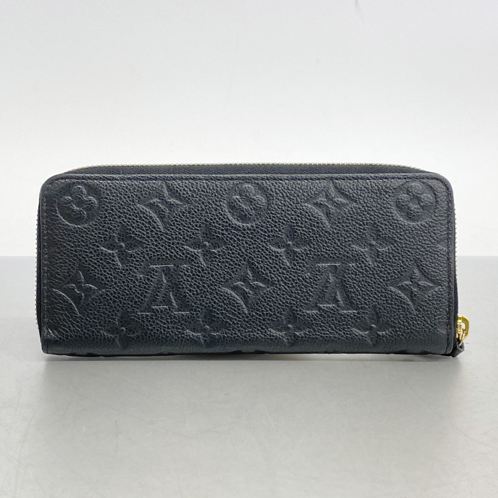 Louis Vuitton Long Wallet Monogram Empreinte Portefeuille Clemence M60171 Noir Ladies