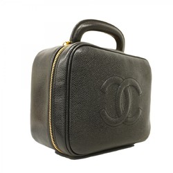 Chanel Vanity Bag Caviar Skin Black Women's