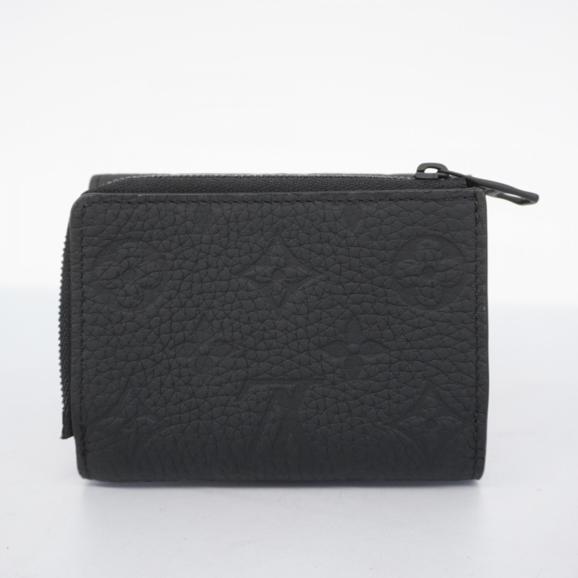 Louis Vuitton Tri-fold Wallet Taurillon Portefeuille Pilot M82556 Noir Men's