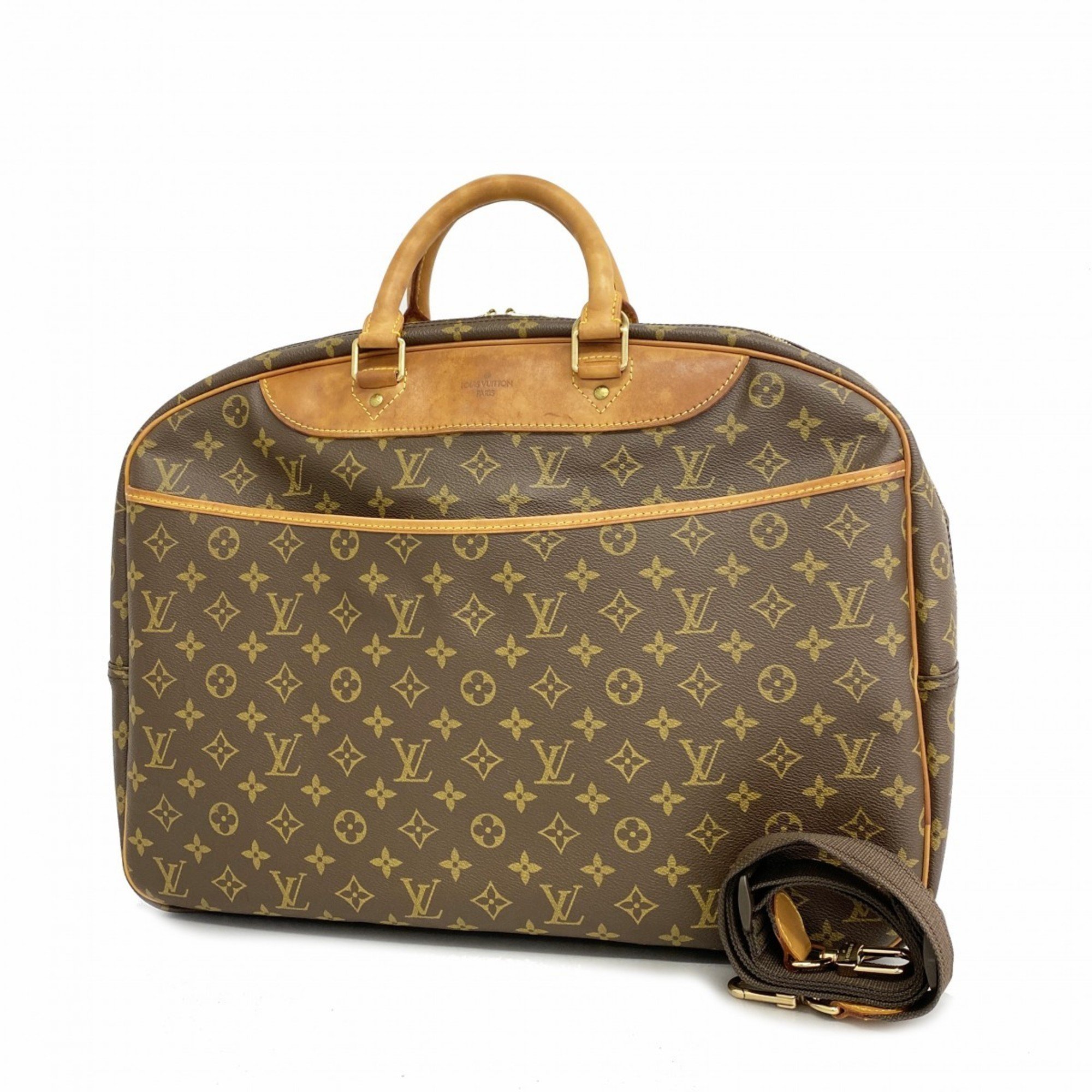 Louis Vuitton Boston Bag Monogram Alize 24H M41399 Brown Men's Women's