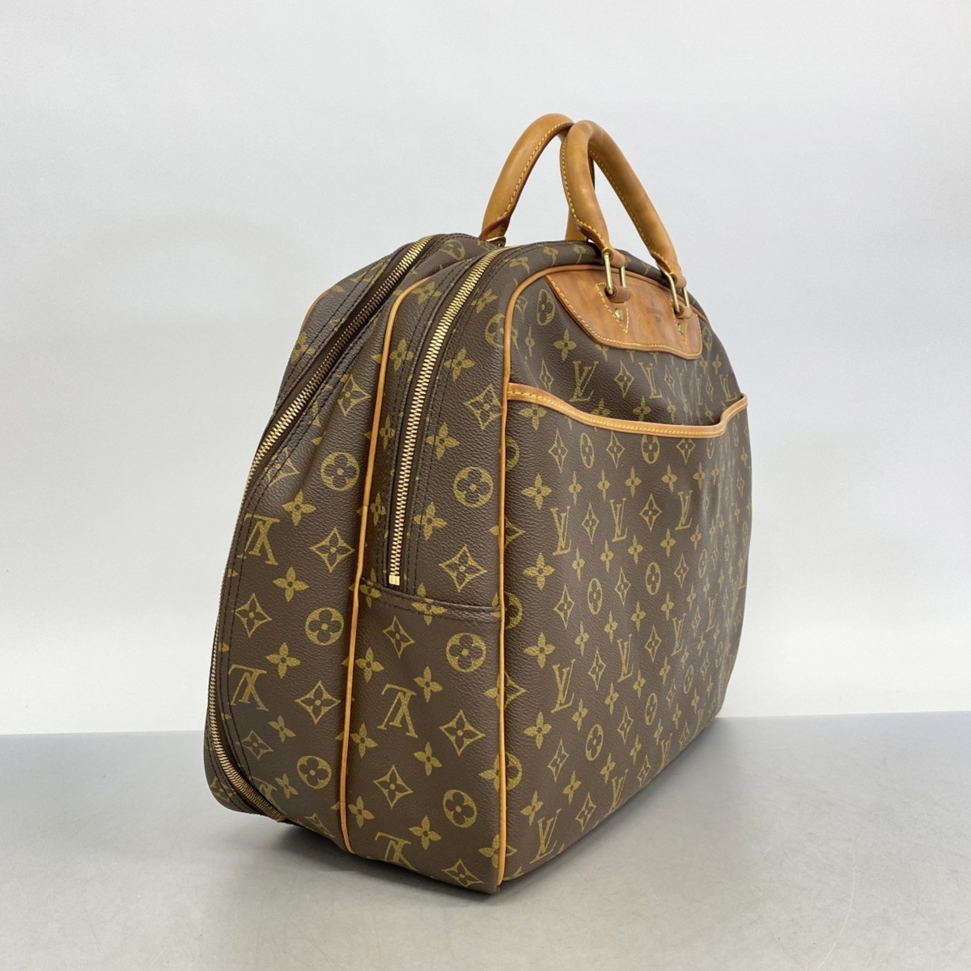 Louis Vuitton Boston Bag Monogram Alize 24H M41399 Brown Men's Women's