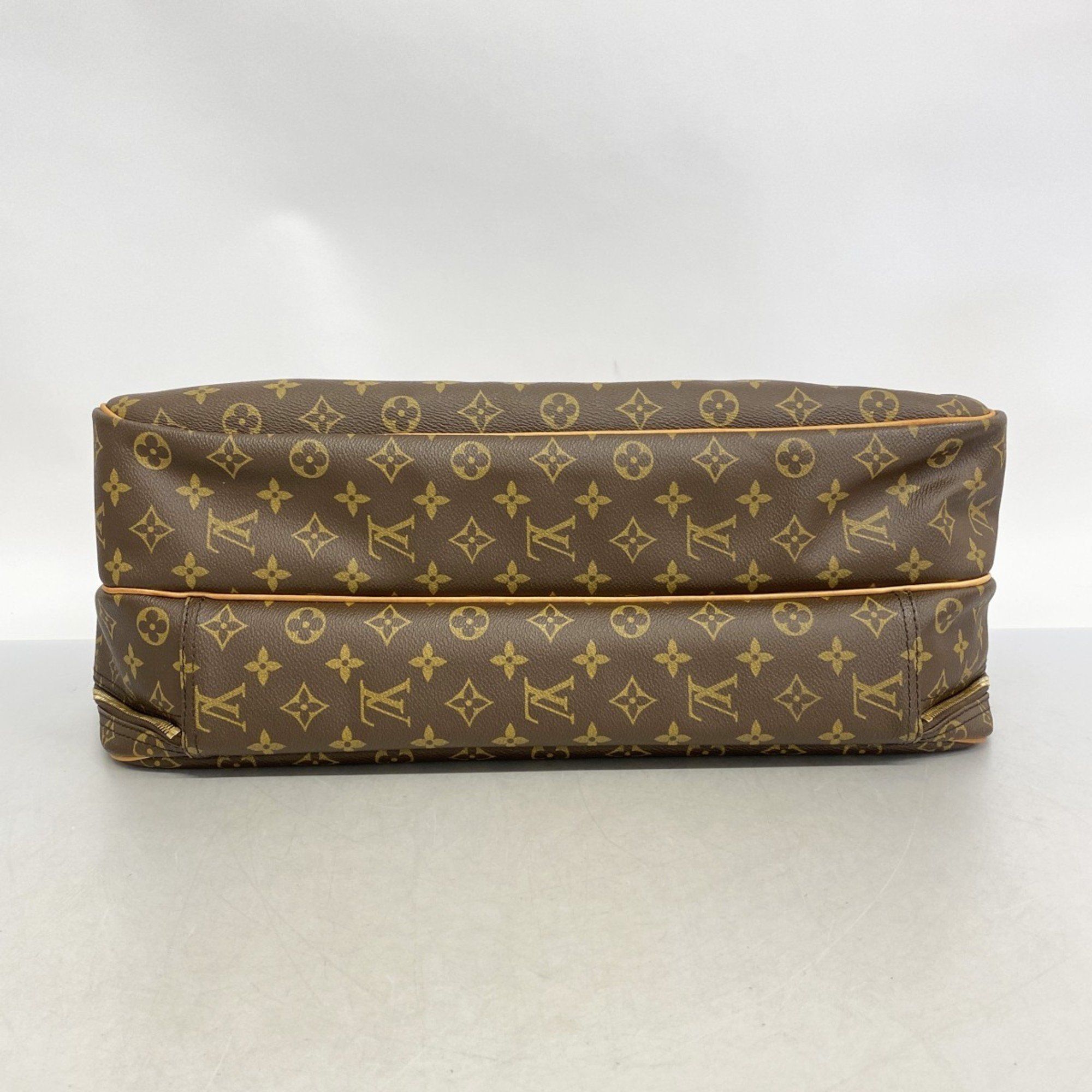 Louis Vuitton Boston Bag Monogram Alize 24H M41399 Brown Men's Women's