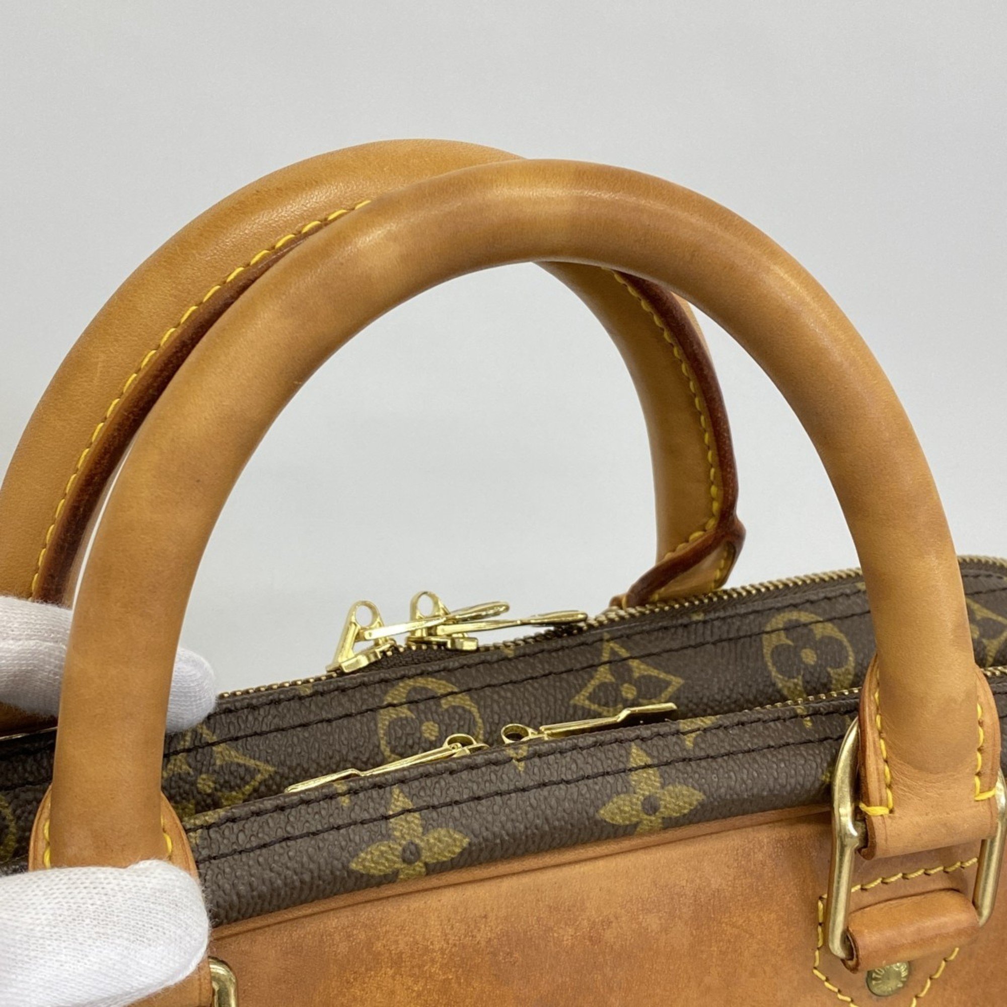 Louis Vuitton Boston Bag Monogram Alize 24H M41399 Brown Men's Women's