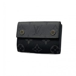 Louis Vuitton Tri-fold Wallet Monogram Eclipse Discovery Compact M45417 Black Men's