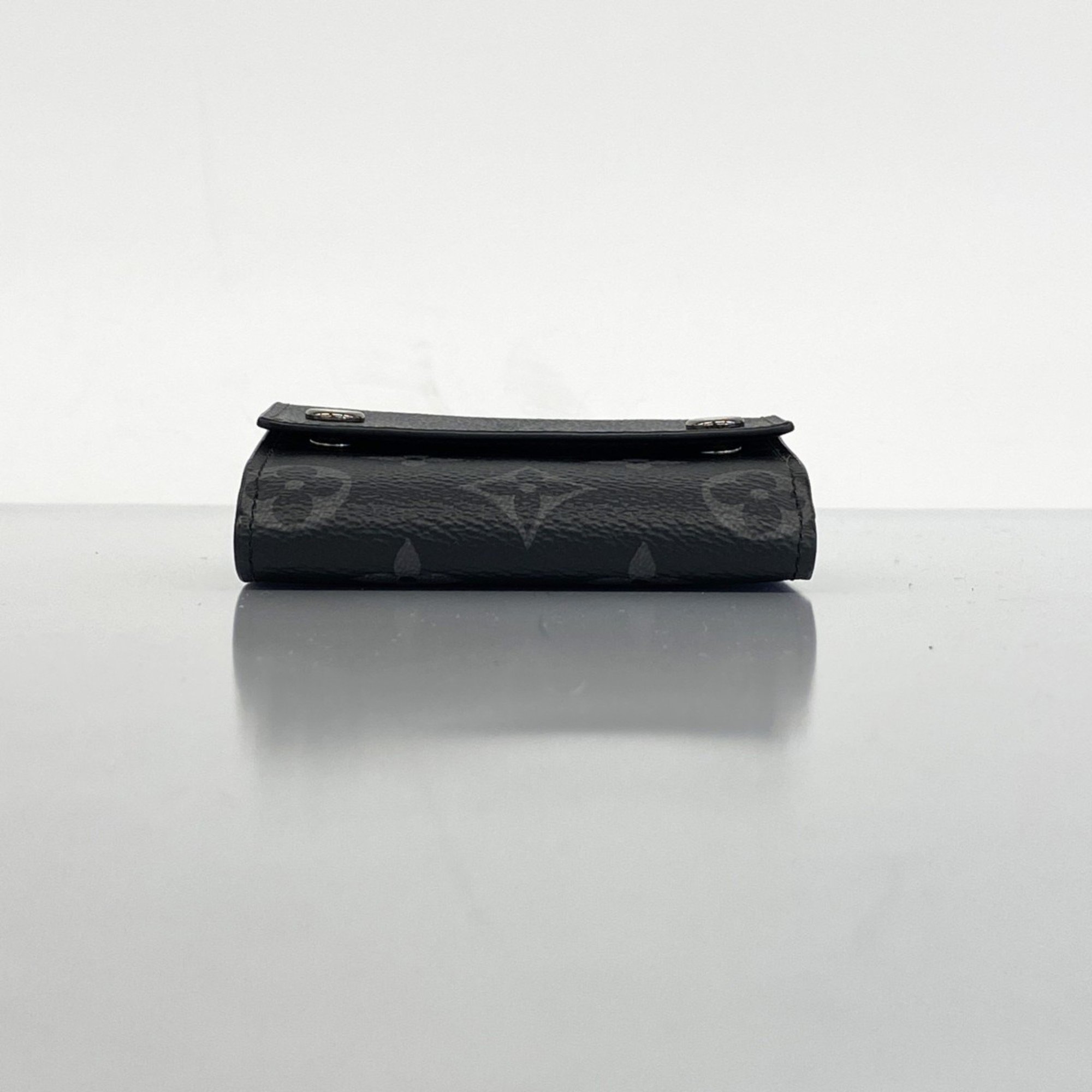 Louis Vuitton Tri-fold Wallet Monogram Eclipse Discovery Compact M45417 Black Men's