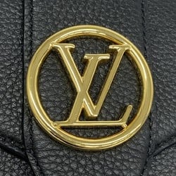 Louis Vuitton Tri-fold Wallet Grain Calfskin Portefeuille LV Pont Neuf Compact M80300 Noir Ladies