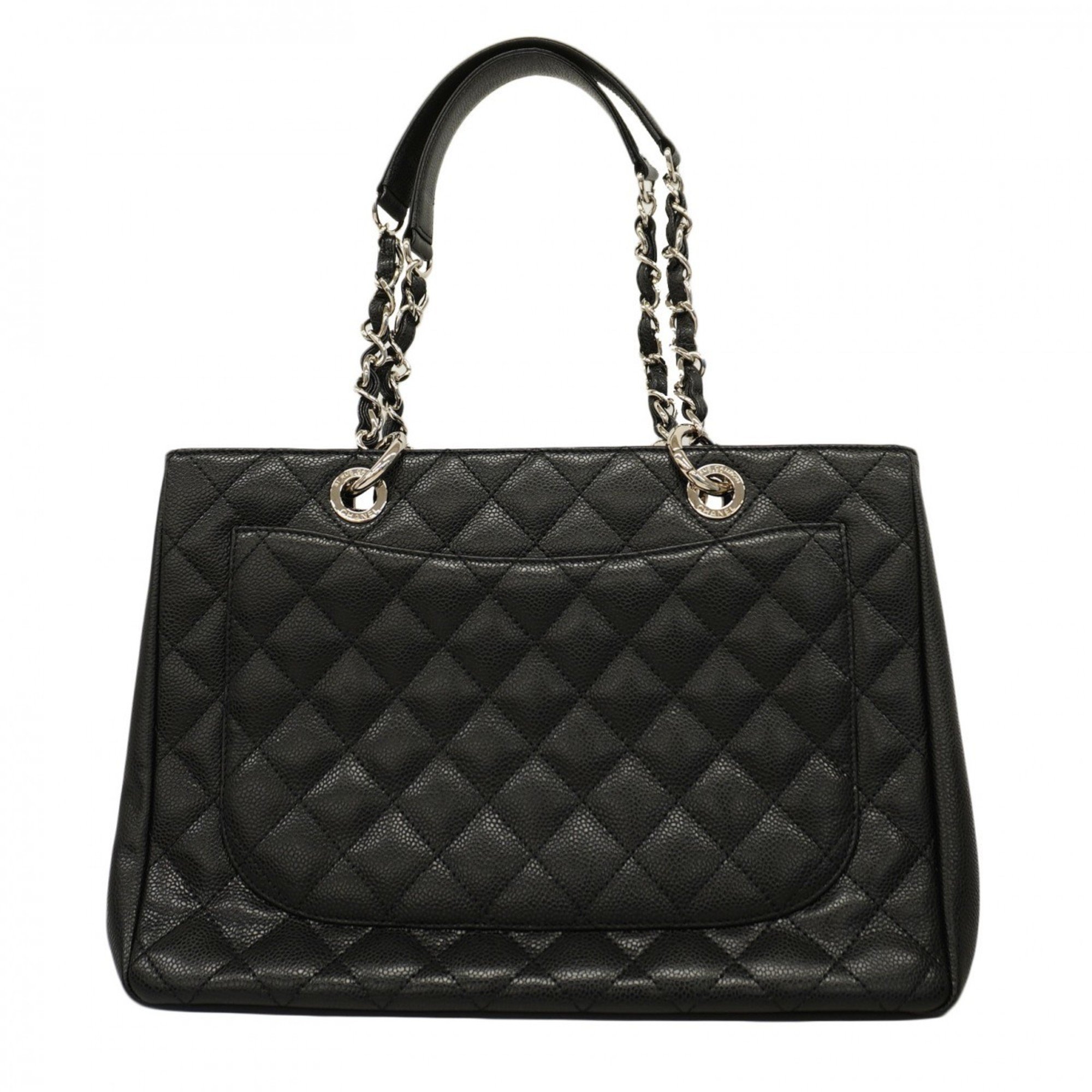 Chanel Tote Bag Matelasse Caviar Skin Black Women's