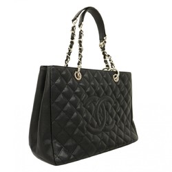 Chanel Tote Bag Matelasse Caviar Skin Black Women's