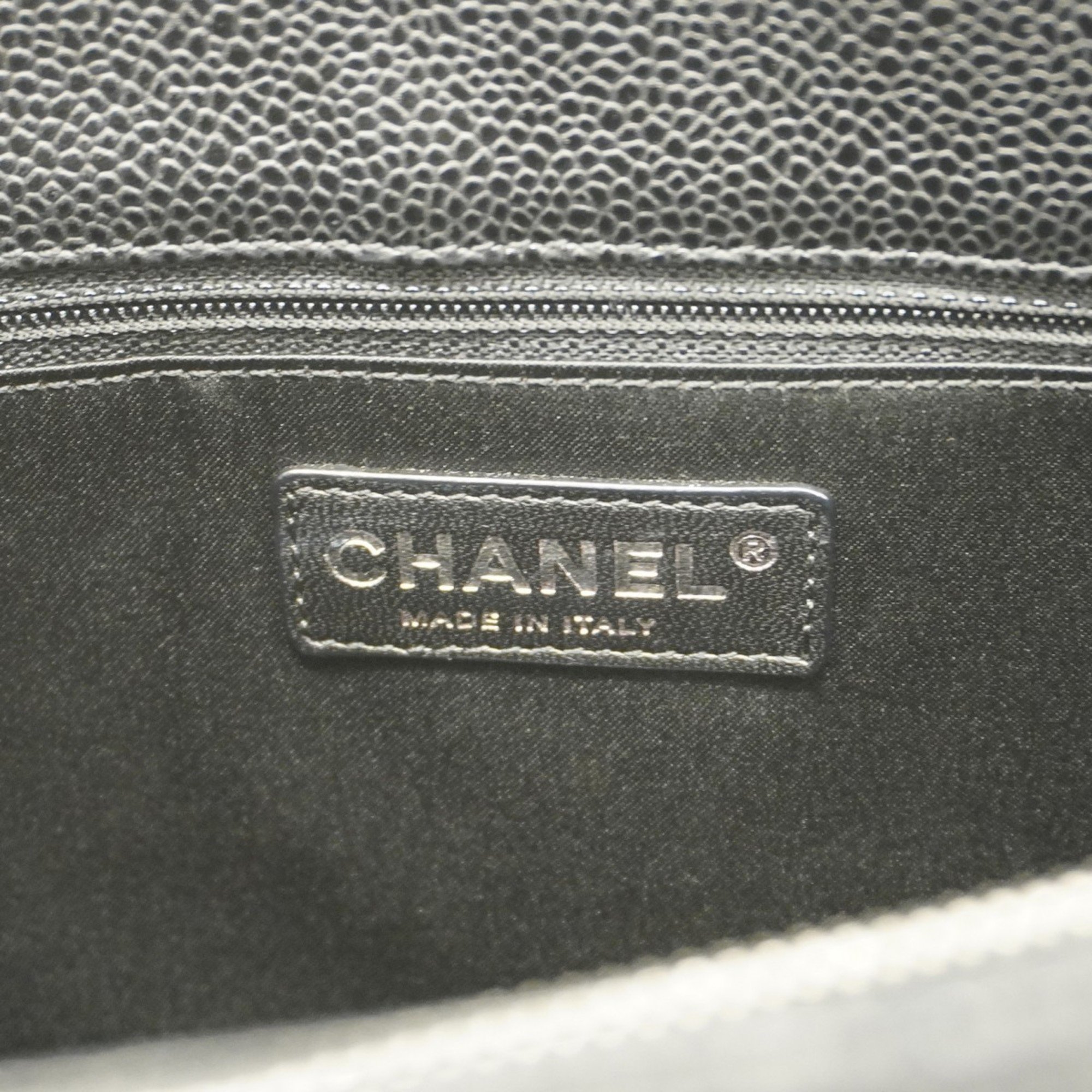 Chanel Tote Bag Matelasse Caviar Skin Black Women's