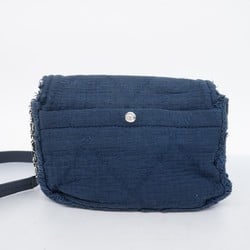 Chanel Shoulder Bag Canvas Navy Women's