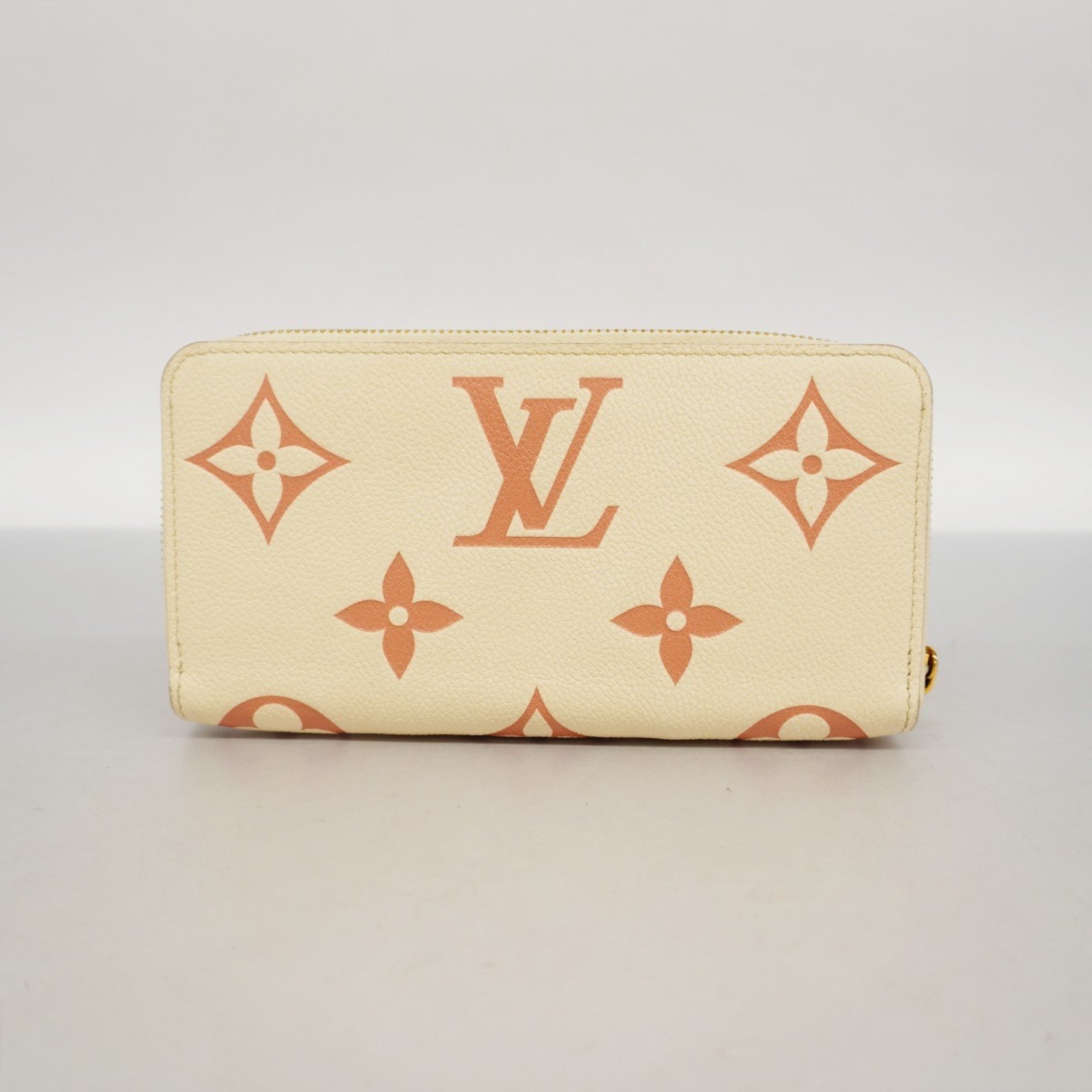 Louis Vuitton Long Wallet Monogram Empreinte Zippy M81914 Cream Rose Trianon Women's