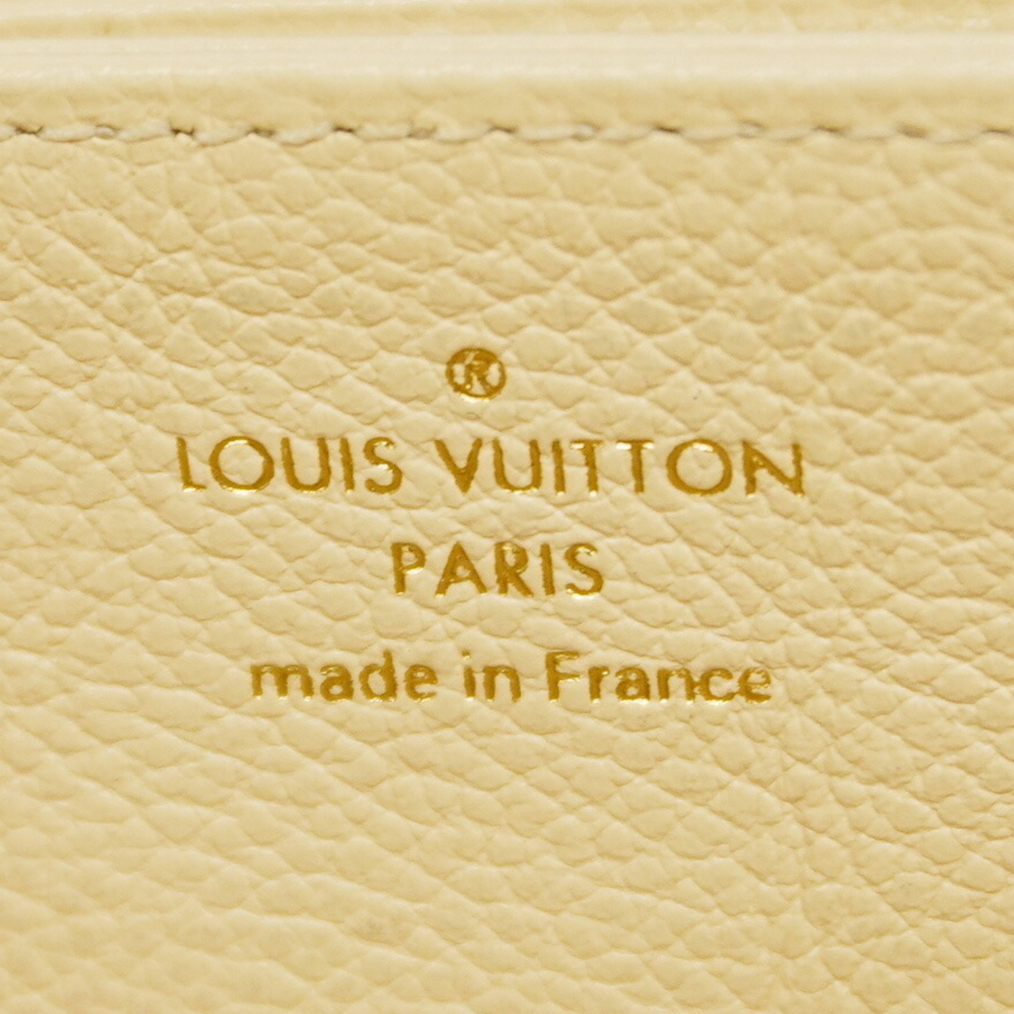 Louis Vuitton Long Wallet Monogram Empreinte Zippy M81914 Cream Rose Trianon Women's