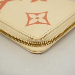 Louis Vuitton Long Wallet Monogram Empreinte Zippy M81914 Cream Rose Trianon Women's