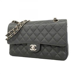 Chanel Shoulder Bag Matelasse Caviar Skin Black Ladies