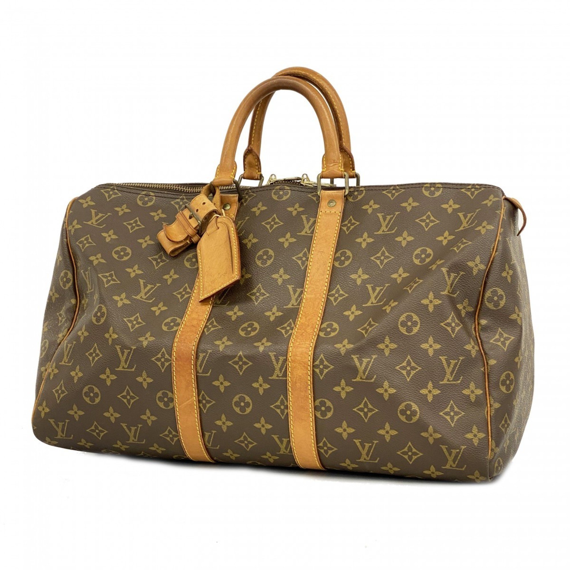 Louis Vuitton Boston Bag Monogram Keepall 45 M41428 Brown Men's Women's