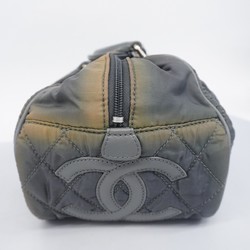 Chanel handbag nylon grey ladies