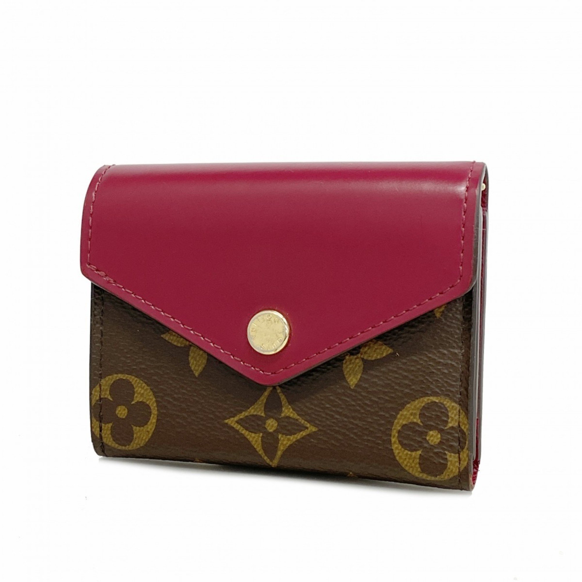 Louis Vuitton Tri-fold Wallet Monogram Portefeuille Zoe M62932 Fuchsia Women's