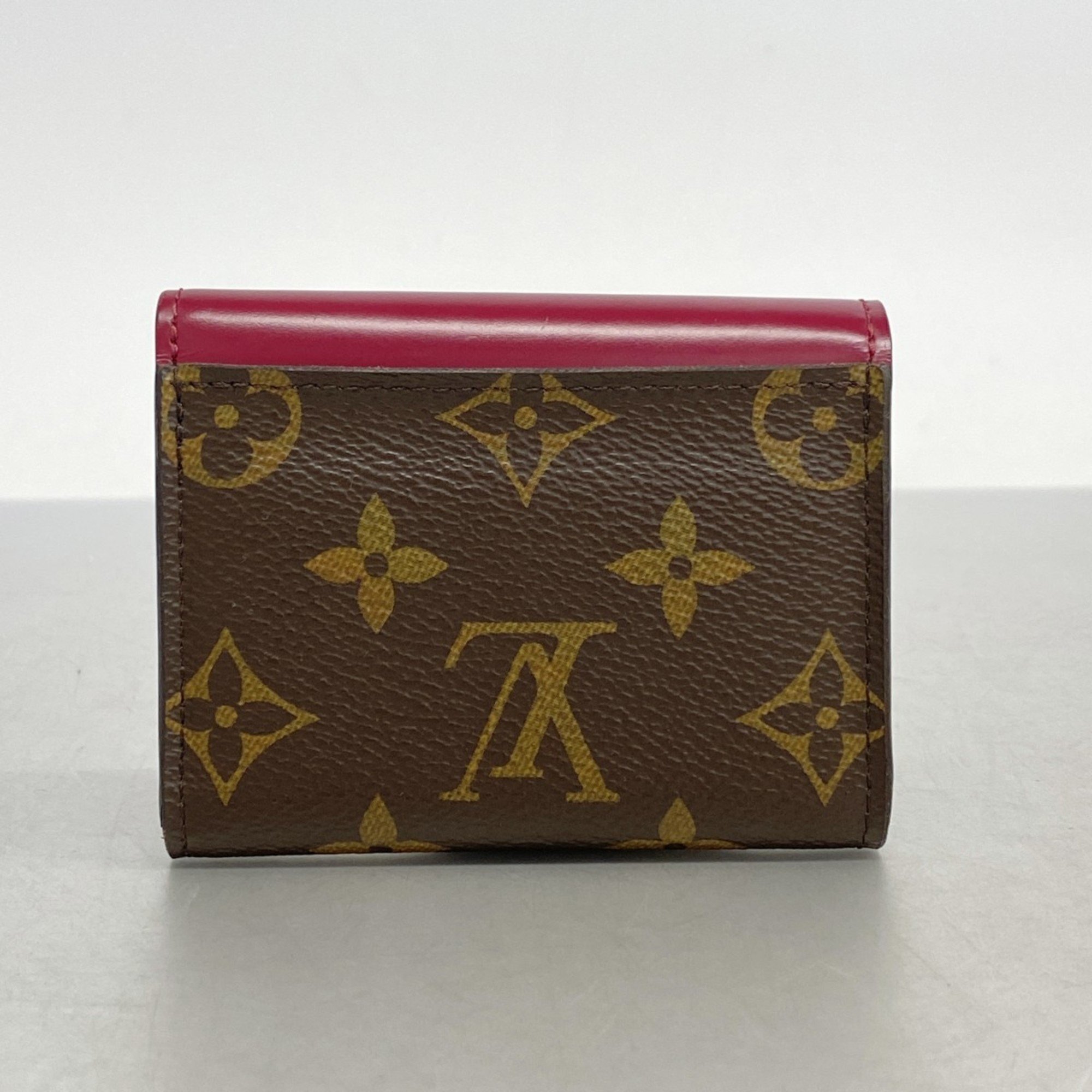 Louis Vuitton Tri-fold Wallet Monogram Portefeuille Zoe M62932 Fuchsia Women's