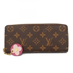 Louis Vuitton Long Wallet Monogram Portefeuille Clemence M64201 Brown Hot Pink Ladies