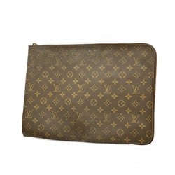 Louis Vuitton Clutch Bag Monogram Poche Document M53456 Brown Men's Women's