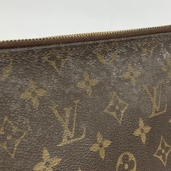 Louis Vuitton Clutch Bag Monogram Poche Document M53456 Brown Men's Women's