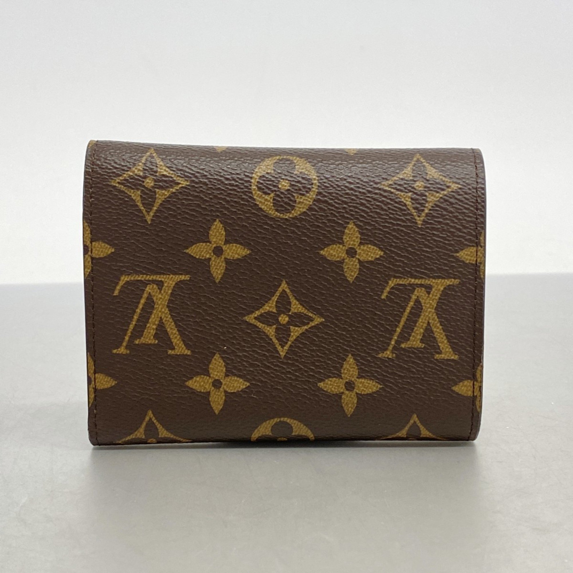 Louis Vuitton Tri-fold Wallet Monogram Portefeuille Victorine M62472 Brown Women's