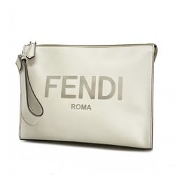 Fendi clutch bag leather grey ladies