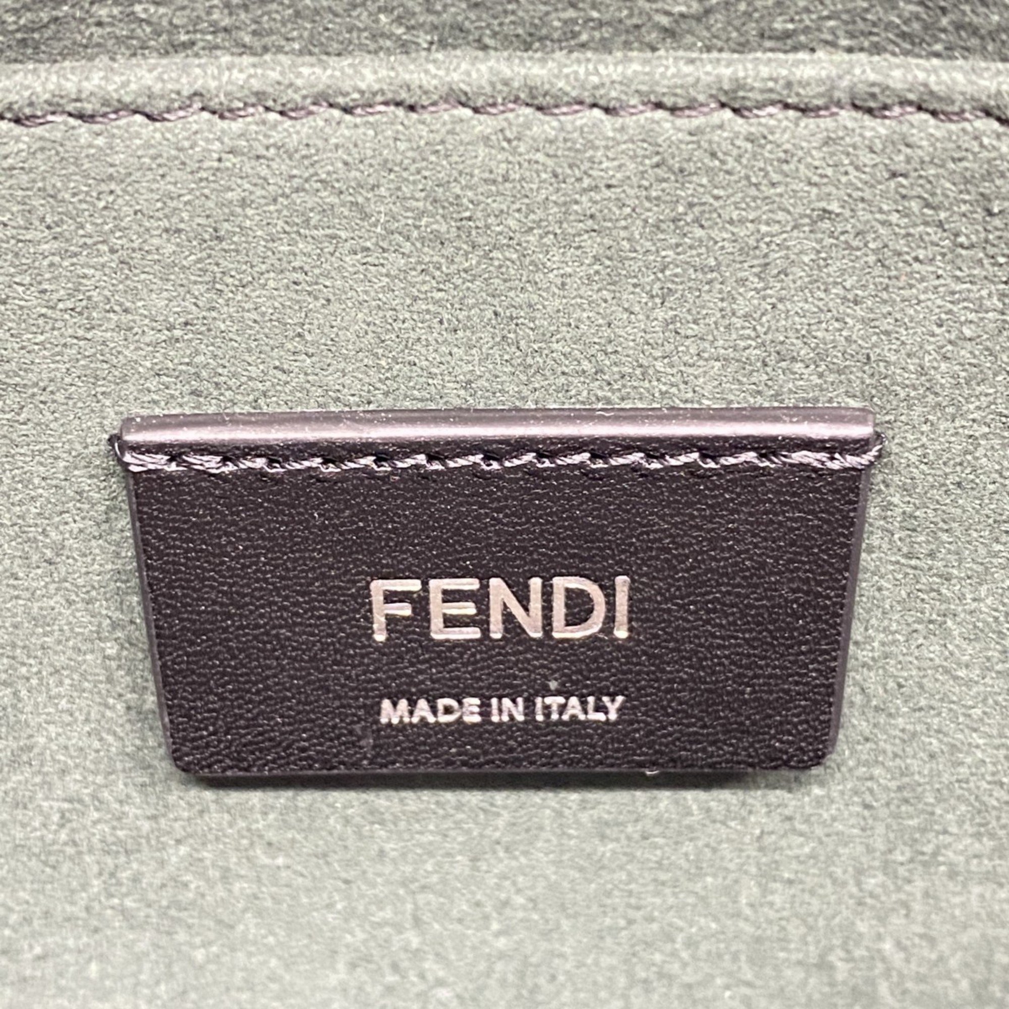 Fendi clutch bag leather grey ladies