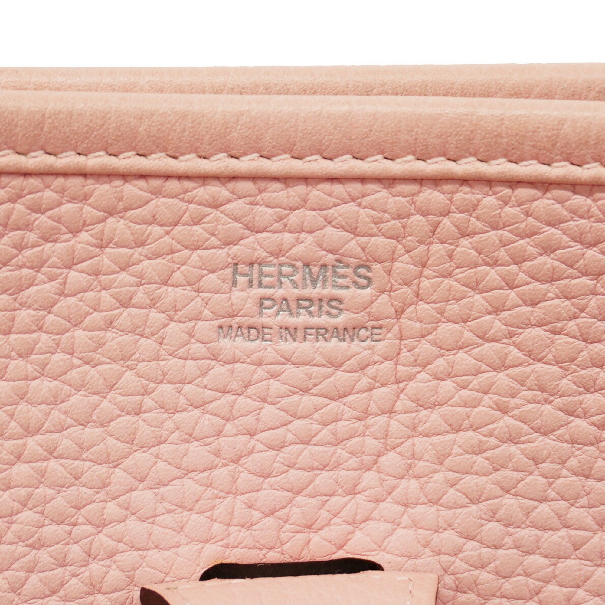 Hermes Shoulder Bag Evelyn PM Taurillon Clemence Rose Sakura T Stamp Ladies