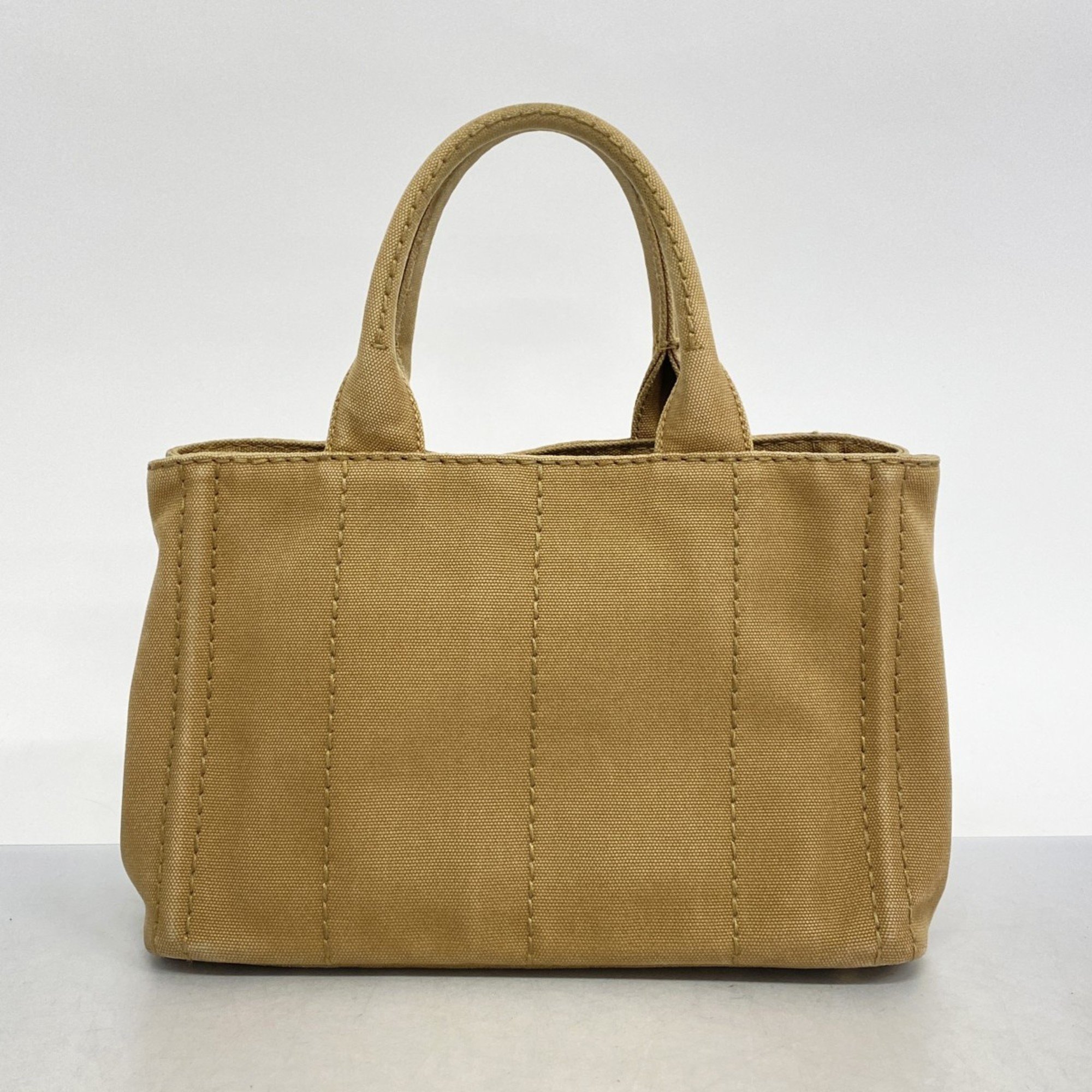 Prada Tote Bag Canapa Canvas Beige Women's