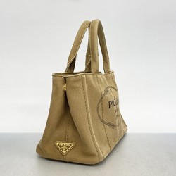 Prada Tote Bag Canapa Canvas Beige Women's