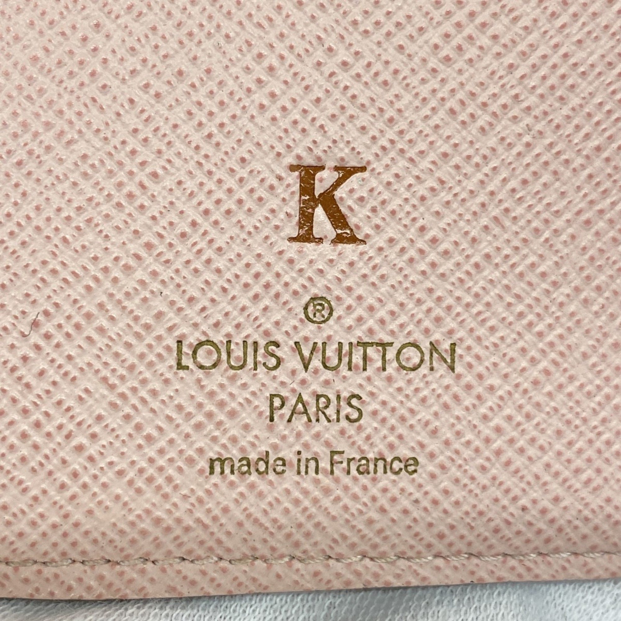 Louis Vuitton Tri-fold Wallet Monogram Portefeuille Victorine M62360 Brown Rose Ballerine Ladies