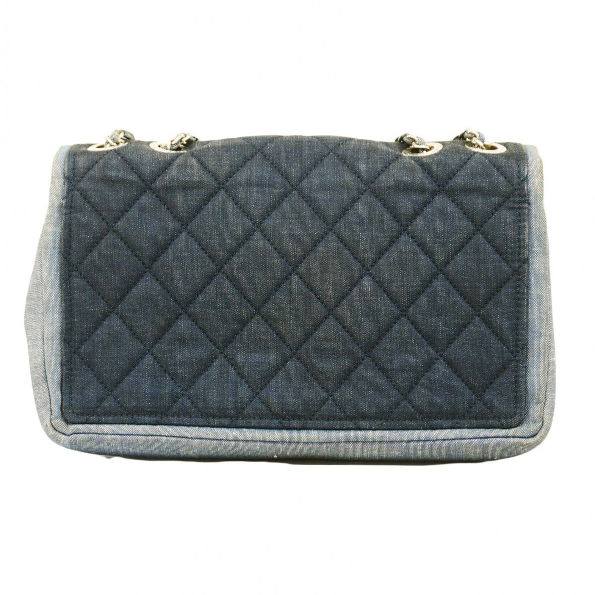 Chanel Shoulder Bag Matelasse Denim Blue Women's