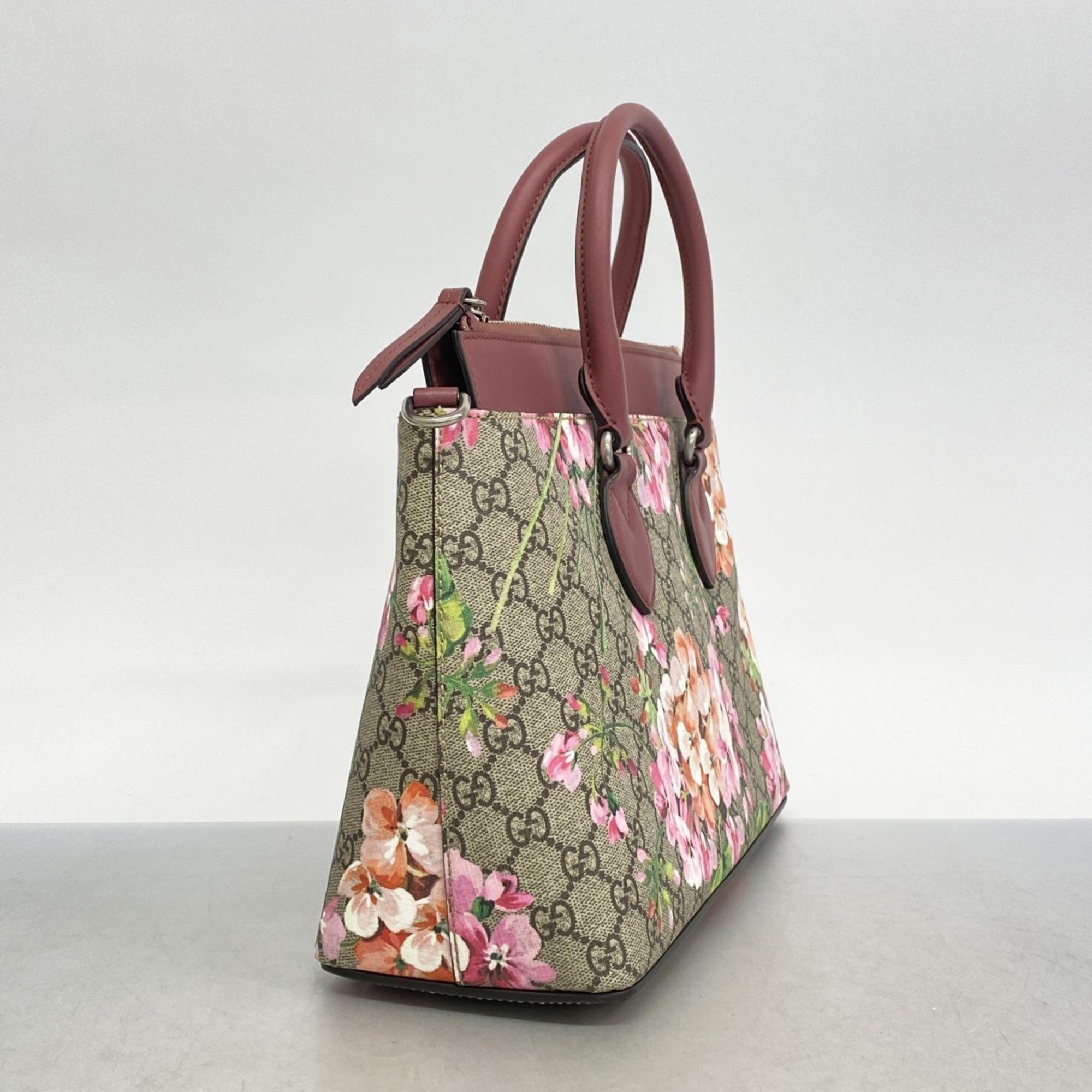 Gucci Tote Bag GG Blooms 409534 Brown Multicolor Women's