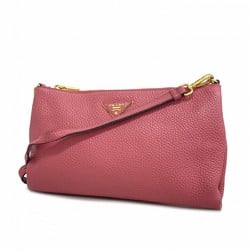 Prada Shoulder Bag Leather Pink Women's