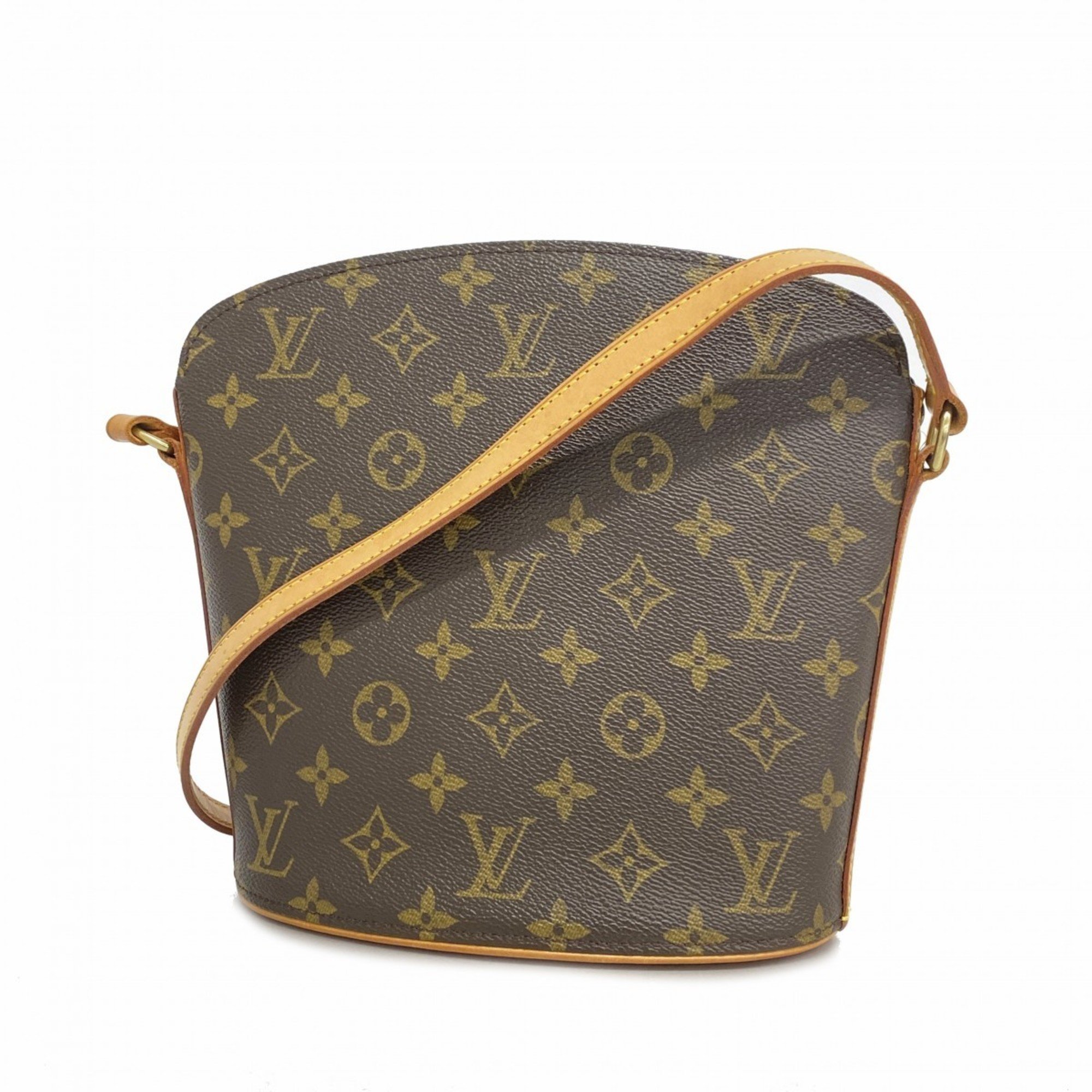 Louis Vuitton Shoulder Bag Monogram Drouot M51290 Brown Ladies