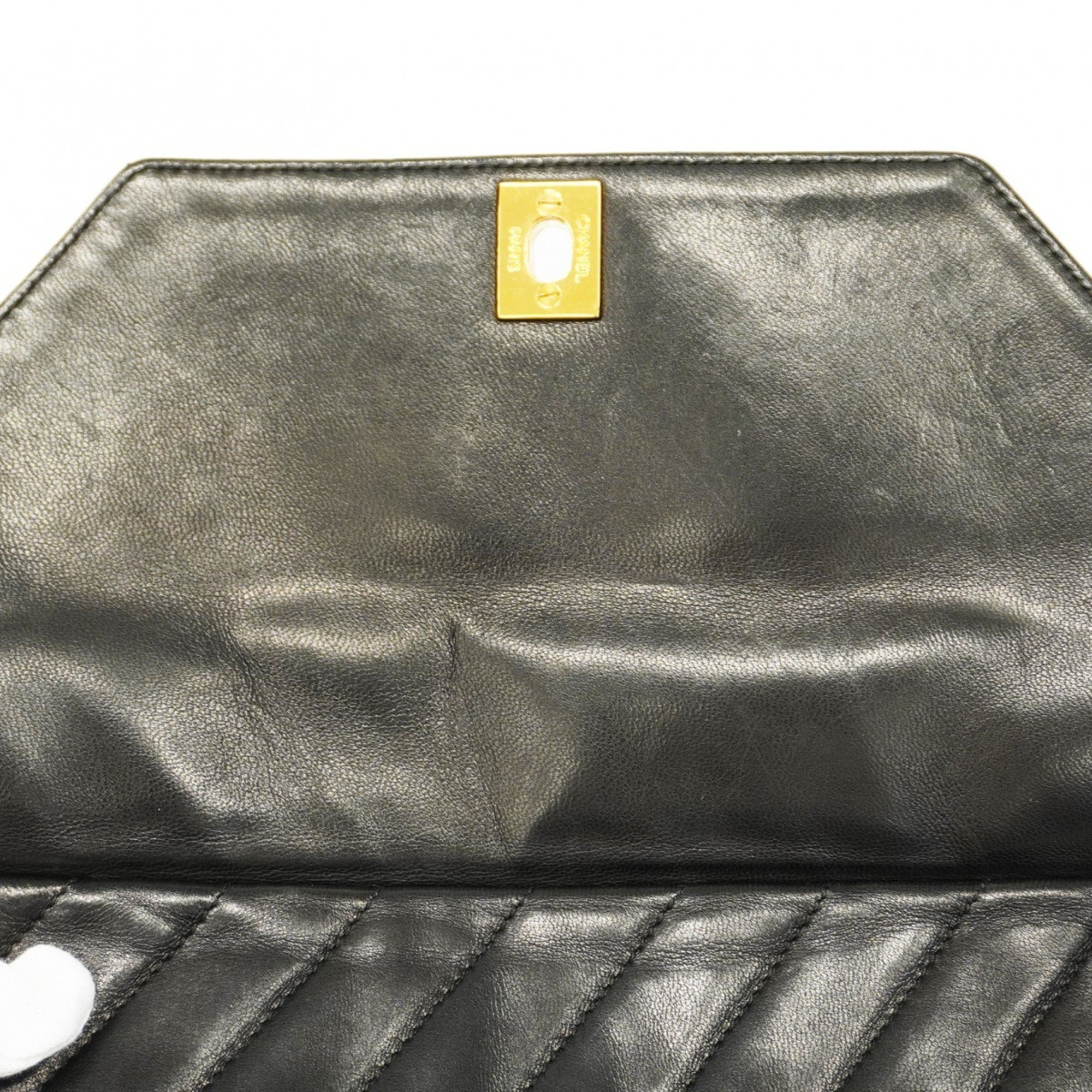 Chanel Shoulder Bag Brilliant Leather Black Women's