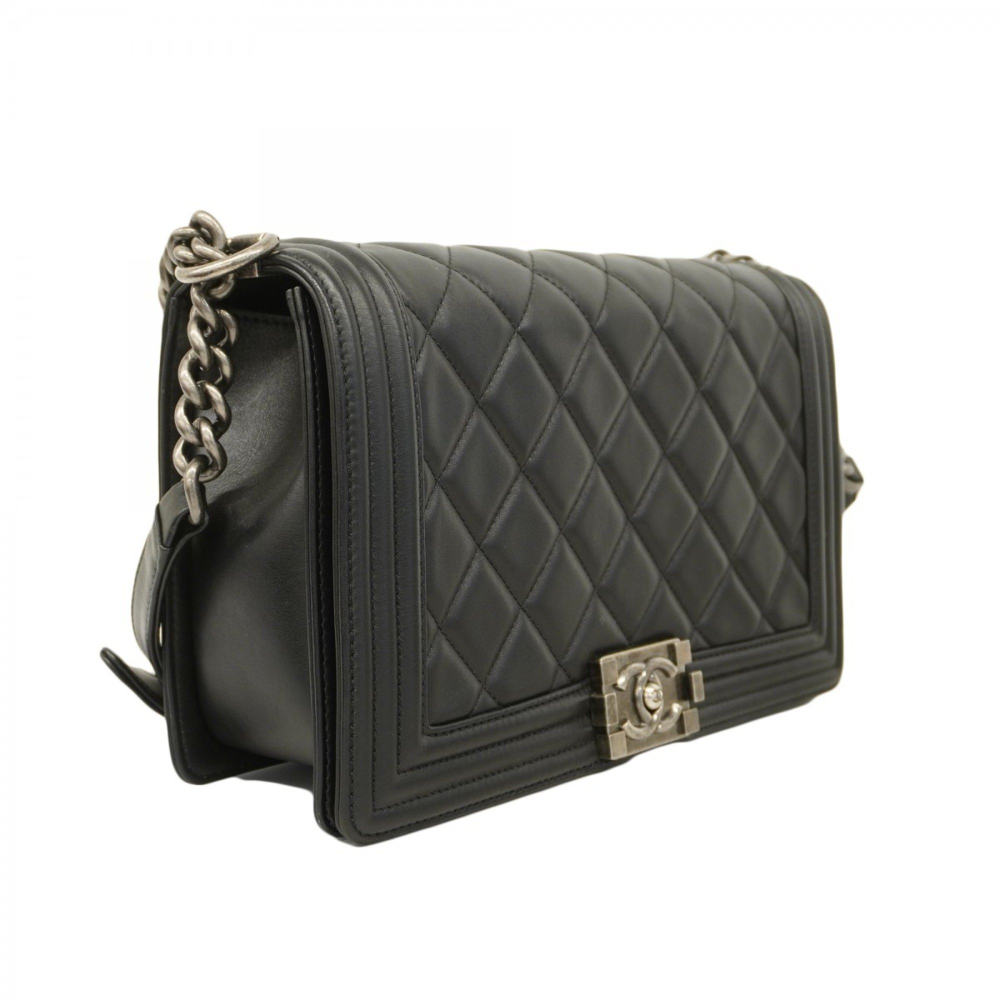 Chanel Shoulder Bag Boy Lambskin Black Ladies