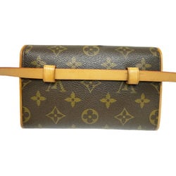 Louis Vuitton Monogram Pochette Florentine M51855 FL0052 Body Bag Brown Women's