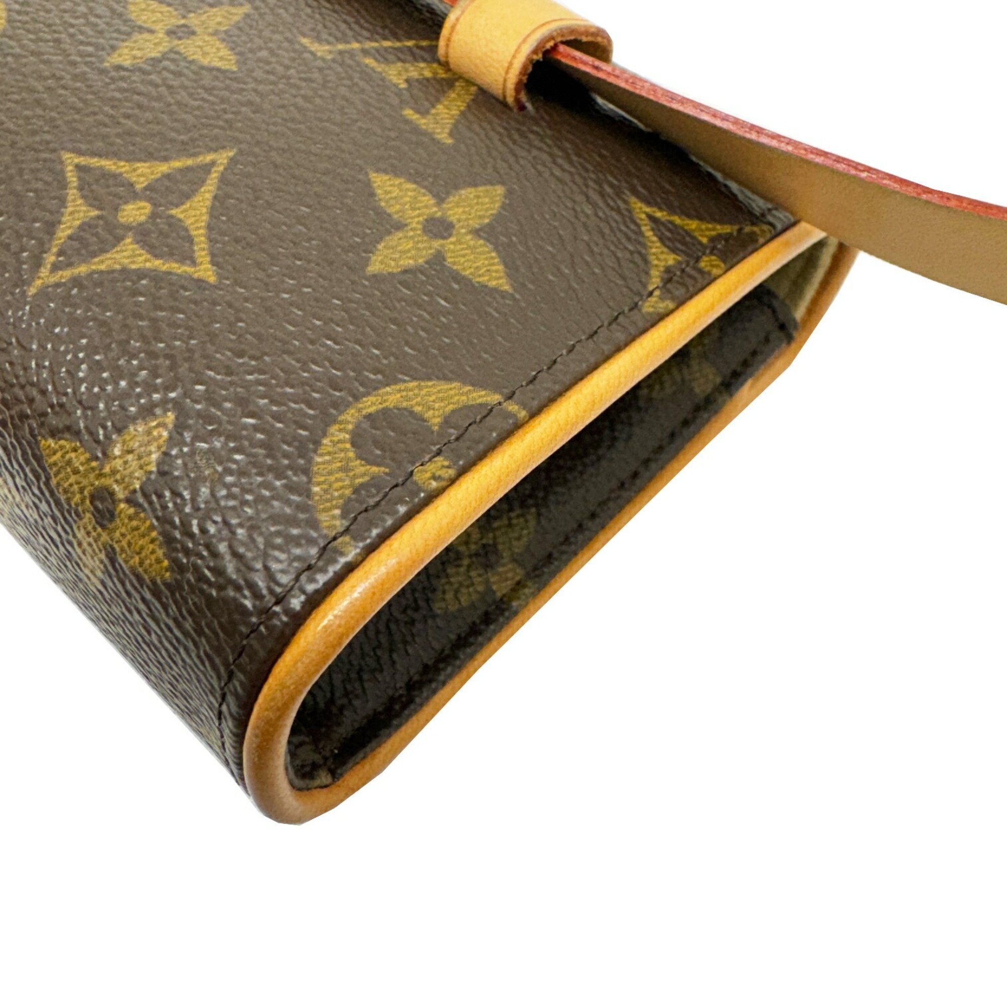 Louis Vuitton Monogram Pochette Florentine M51855 FL0052 Body Bag Brown Women's