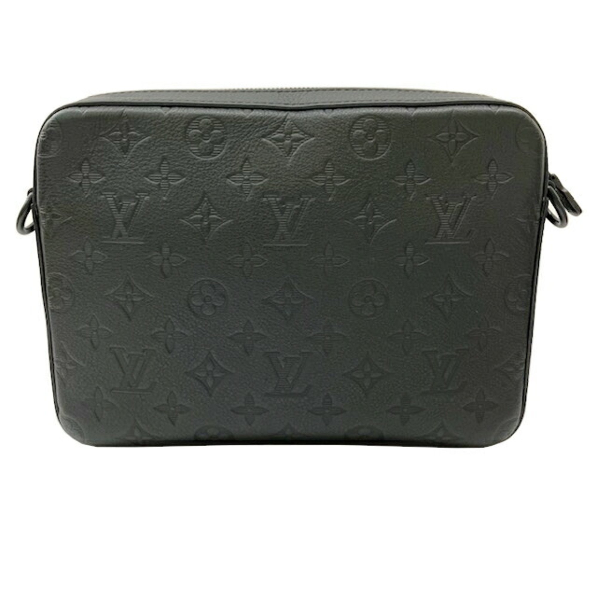 LOUIS VUITTON Louis Vuitton Trio Monogram Shadow M46602 RFID Shoulder Bag Black Men's